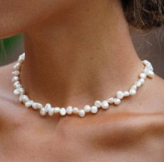 5 Lunaria Zoetwaterparel ketting